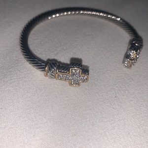 Bebe silver cross clasp bracelet